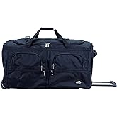 Rockland Rolling Duffel Bag, Black, 30"