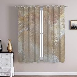 Batmerry Beige Brush Oil Painting Blackout Curtains