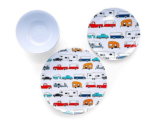 Camco Life is Better at The Campsite Dishware Set Includes (4