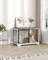Hzuaneri Dog Crate Furniture 100 cm Double Door Barn Door White Brown DFC02314B view 9