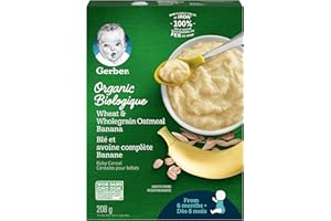 GERBER Organic Wheat & Wholegrain Oat Banana, Baby Cereal