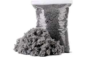 MORFEN 200g/7.05ozBlack and Grey Premium Polyfill Stuffing, Poly Filling Stuffing, Heat Fiber Fill, High Resilience Stuffing for Stuffed Animals Crafts Crochet