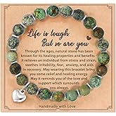Get Well Gifts Natural Stone Healing Bracelets,Thinking of You Sobriety Inspirational Encouragement Gifts for Women Friends Sister