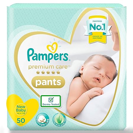 Pampers Premium Care New Born Diapers (50 Count)