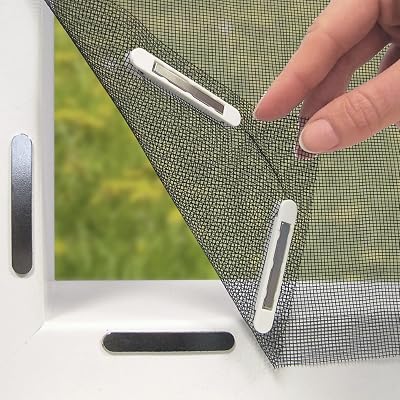 EASYmaxx Fly Screen for Windows with Magnetic Click System Black 150x130 cm