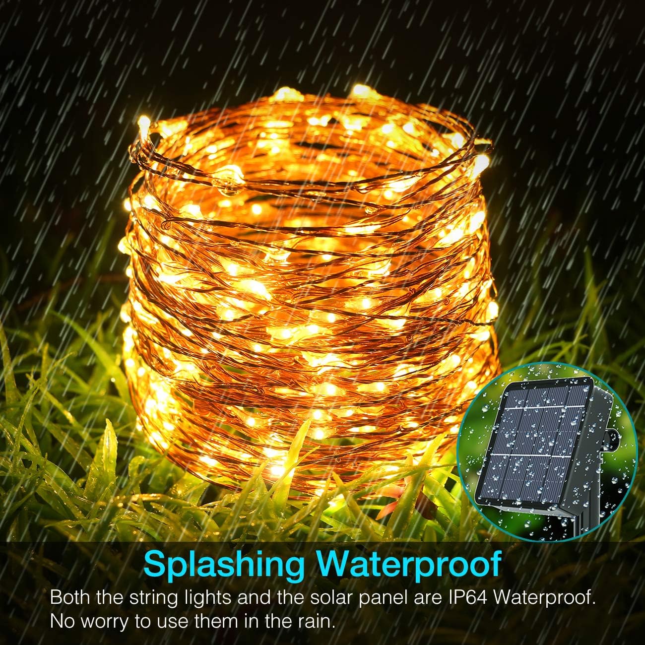 Kolpop Solar String Lights Outdoor, 79ft 240LED 8 Modes Solar Fairy Lights Outdoor Waterproof Copper Wire Solar Powered String Lights for Garden Christmas Tree Patio Home Wedding Yard (Warm White): Home Improvement