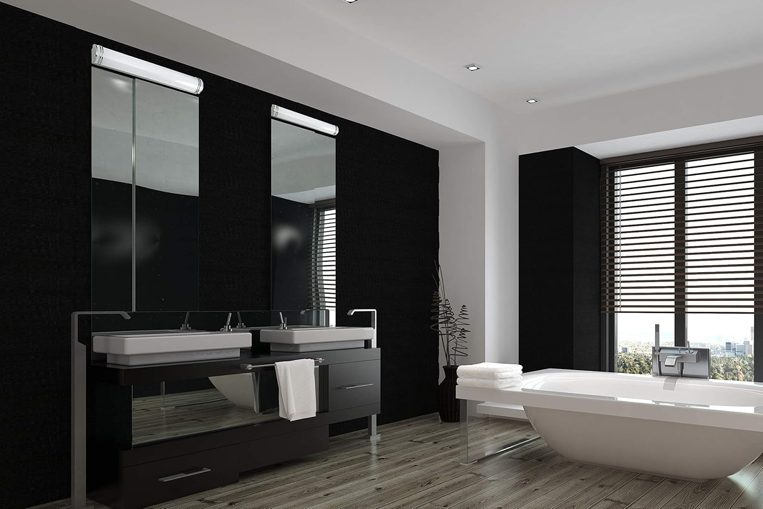 Cloudy Bay Led Bad Waschtisch Licht 24 Zoll 4000k Cool Dimmbare 24w Nickel Geburstet 36 Inch 4000k Kuhles Weiss Amazon De Beleuchtung