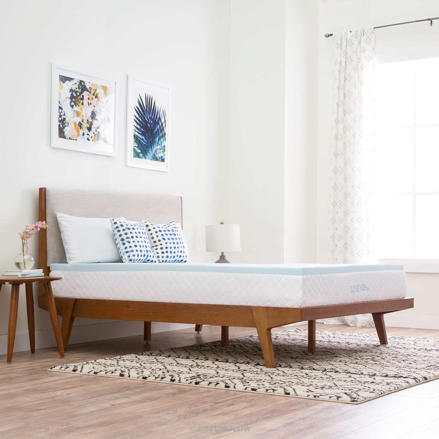 Linenspa, Queen 2 Inch Gel Infused Memory Foam Mattress Topper: Home & Kitchen