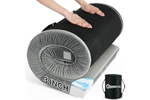 Sinweek Memory Foam Camping Mattress CertiPUR-US Waterproof Portable Roll Up Mattress for Adults Cot Mattress Car Van Sleeping Mat Pad with Carrying Bag