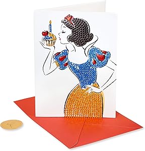 Papyrus Disney Birthday Card (Snow White With Cupcake)