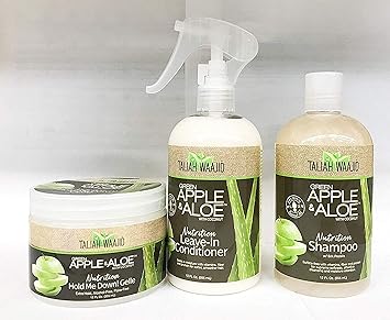 Amazon Com Taliah Waajid Set Green Apple Aloe With Coconut Nutrition Leave In Conditioner 12 0z Nutrition Hold Me Down Gelle 12 Oz Nutrition Shampoo 12 Oz Beauty