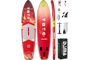 DAMA Stand Up Paddle Board for 2+1 People and Pets, Extra Wide All-Around Stable Design for Beginners, Family Use on Lakes, R