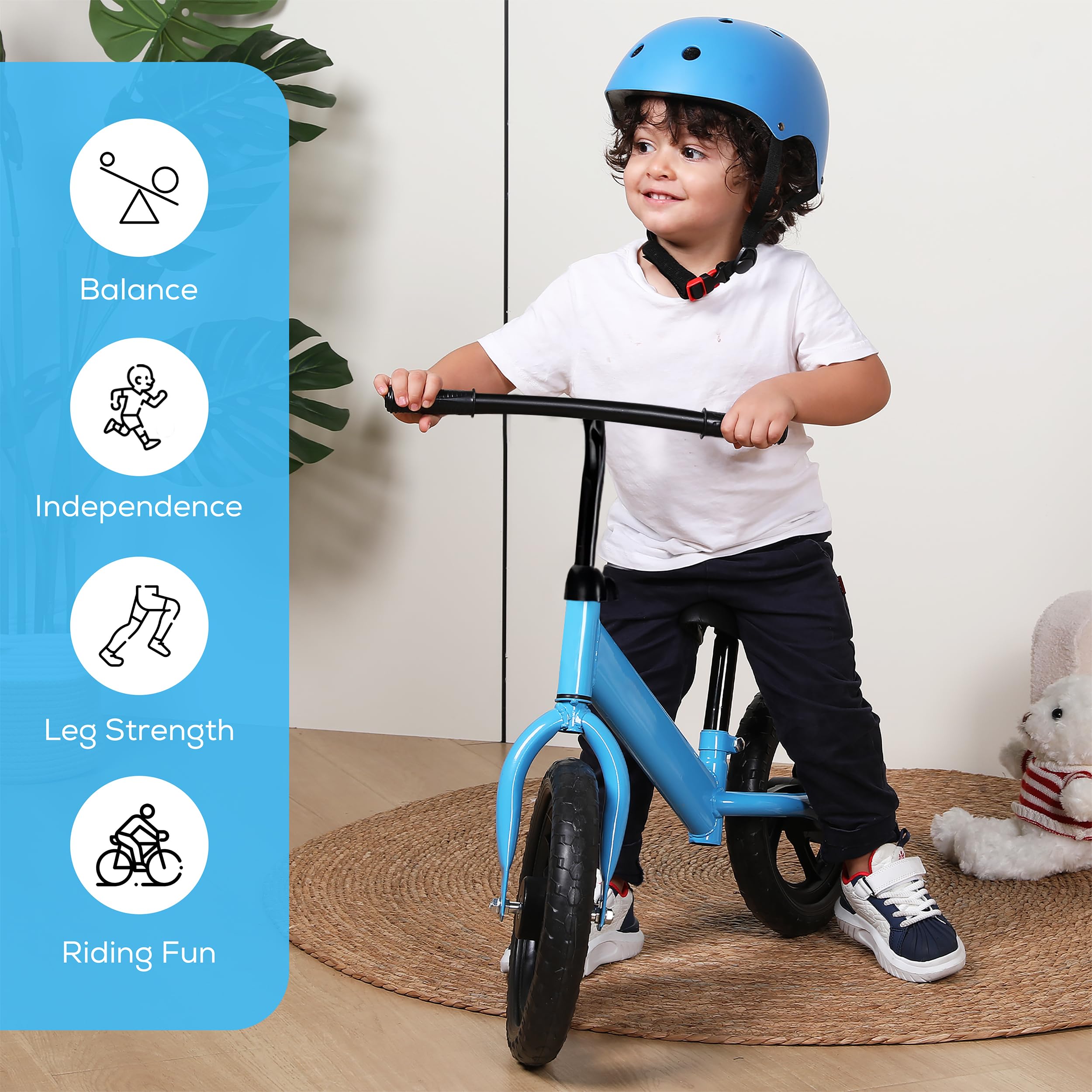 Toddler Balance Bike 2 Year Old Boy | Age 2-6 Years Old | 12 Inch No Pedal Bike | Helmet Included (Adjustable to Fit Most) | Gift Bike for Kids 3-5 Years Old