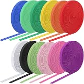 WILLBOND 12 Rolls Elastic Band Stretch,1/4 Inch X 4.4 Yard,Bright Colors | Foldover Flat Knitted Cord for Sewing Crafts, Thin Stretch Band for DIY Hair Ties Headbands, Soft Flexible for Clothing Cuffs