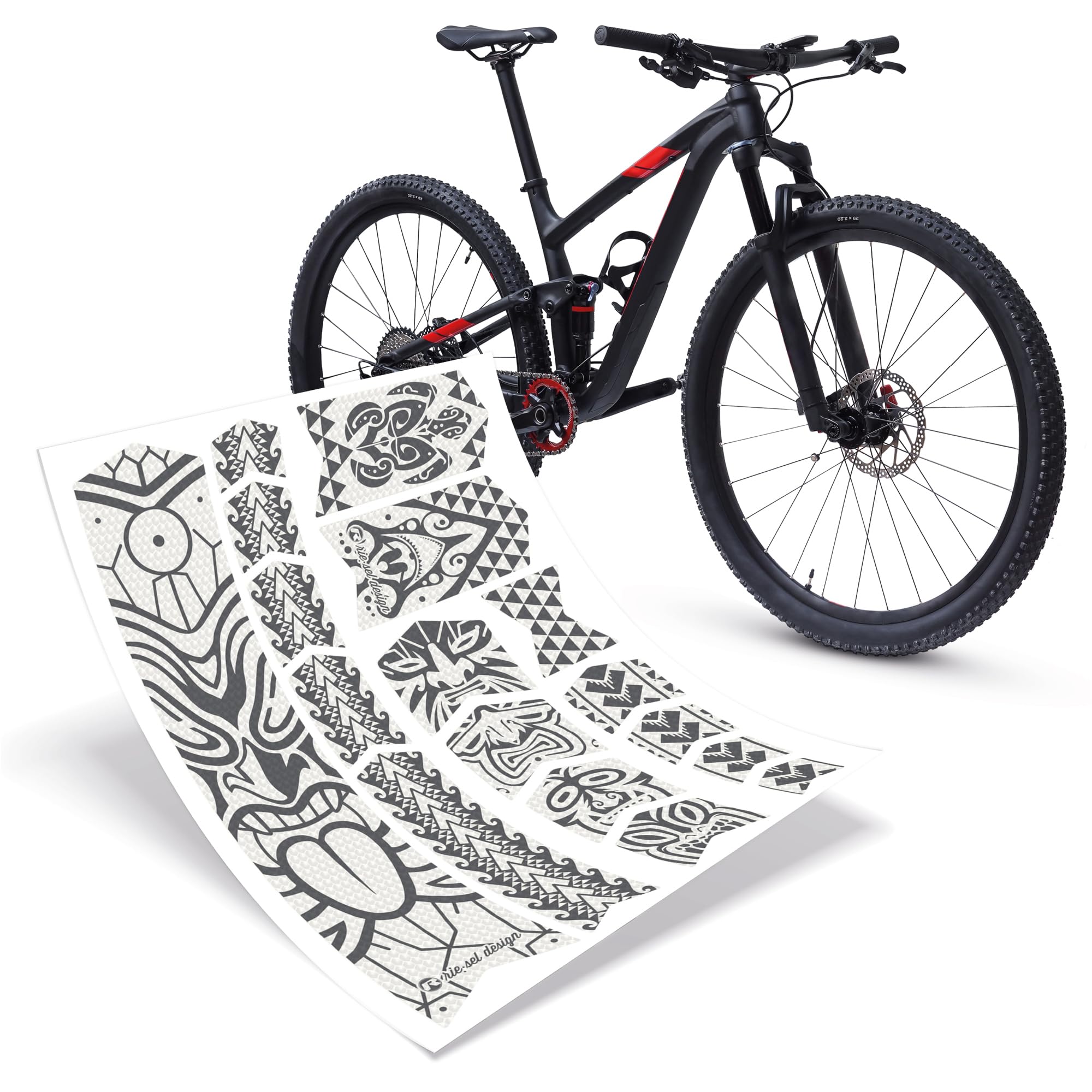 Riesel Design Mixed Frame: Tape 3000 Bicycle Frame Protection Kit, Maori Grey, One Size EU