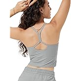 ODODOS Women's Slim Racerback Cropped Tank – odSTRATUM Tech Sports Bra, Ultra Soft UPF 50+ Cami Top with Built-in Bra