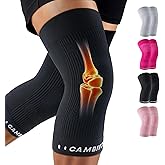 CAMBIVO Knee Brace for Women and Men (2 Pack), Ultra-Thin Lightweight Knee Compression Sleeve (Black, Medium)