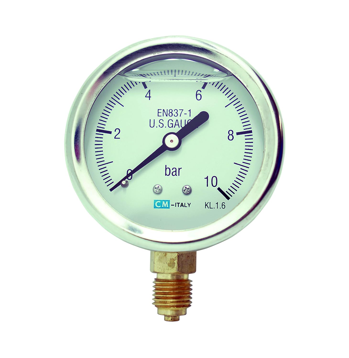 Manometer, NG63 Ø63mm, 010bar G1/4" glycerine filled at the back
