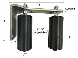 Slide Gate Guide Roller 6" Black L Rear Post