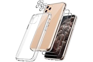 JETech 5 in 1 Case for iPhone 11 Pro 5.8-Inch, with 2-Pack Screen Protector and 2-Pack Camera Lens Protector, Non-Yellowing, 