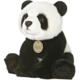 Aurora Miyoni 7.5" Panda Realistic Stuffed Animal | Realistic animal designs crafted with eco-friendly materials