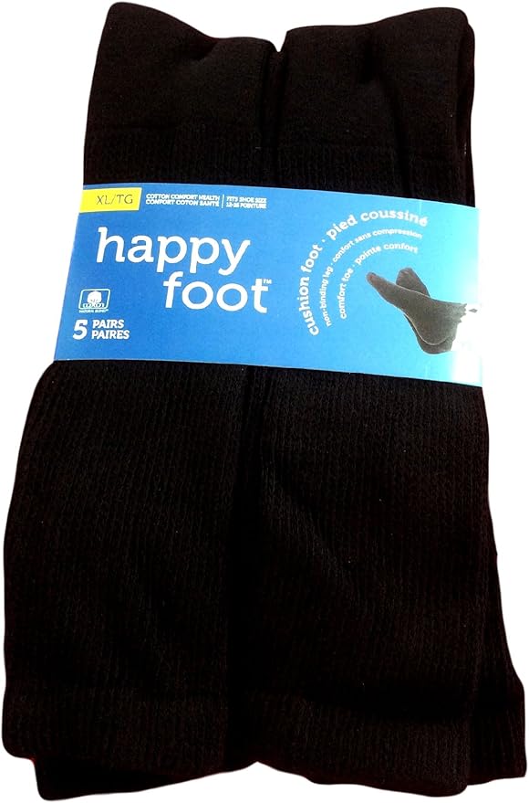 Happy Foot Men's King Size McGregor Comfort Health Socks Black Size12