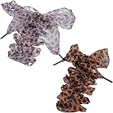 Ymapinc 2 Pairs 4cm Wide Leopard Print Shoe Laces for Women - Fun Cheetah Lace Shoelaces for Sneakers, Silk Replacement Shoe Strings - 130cm/51.2inch