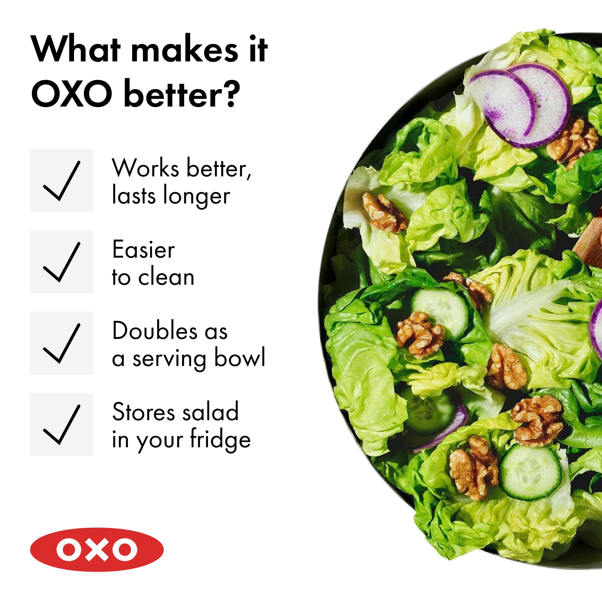 OXO Good Grips Stainless Steel Salad Spinner, 6.34 Qt.