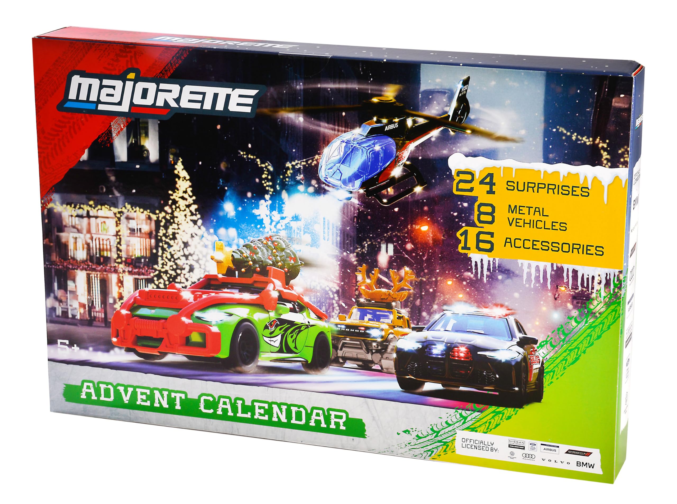 Majorette Auto Adventskalender 2025 für Kinder ab 5 Jahre - Weihnachtskalender mit 8 Spielzeugautos aus Metall und 16 Zubehör-Teilen - 24 Fenster mit Spielzeug-Befüllung inkl. Spielfläche 6