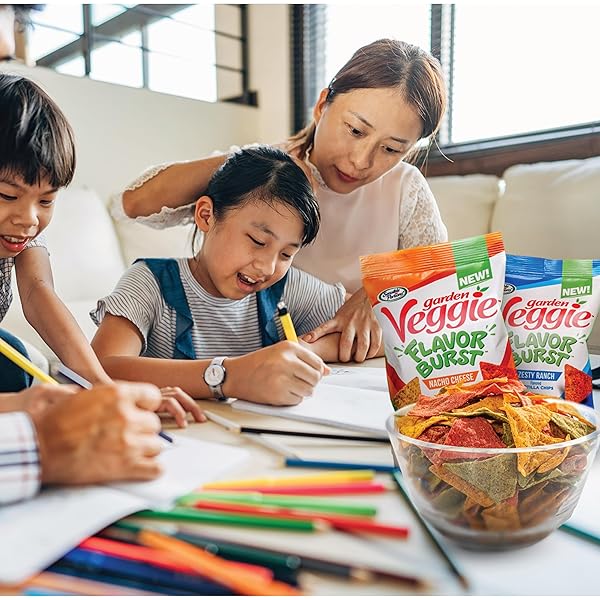SENSIBLE PORTIONS GARDEN VEGGIE FLAVOR BURST TORTILLA CHIPS, NACHO, 2 OZ (PACK OF 12)