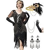 YESSA Flapper Dresses for Women,Short Sleeve 1920s Dresses Great Gatsby Dresses for Women Roaring 20s Costumes Outfits