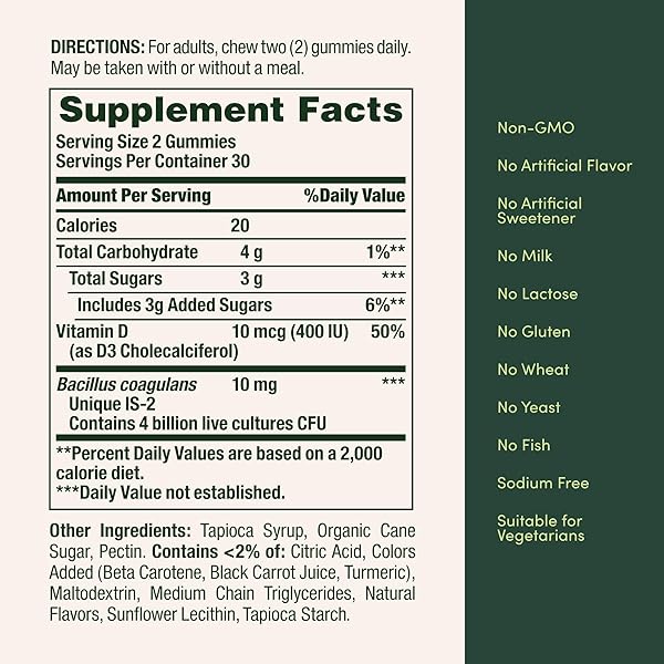 NATURE’S BOUNTY PROBIOTIC GUMMIES, IMMUNE HEALTH & DIGESTIVE BALANCE, PINEAPPLE, RASPBERRY AND ORANGE FLAVOR GUMMIES, 60 CT