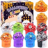 Funewest 9Pack Halloween Slime Kit, Fluffy Cloud &amp; Butter Slimes for Kids | Non-Sticky Stress Relief Toys with Spooky Charms, Halloween Party Favors &amp; Goodie Bags for Girls Boys Ages 8-12