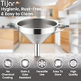 TIJAR Stainless Steel 10cm Funnel with Ring Holder – Food Grade, Dishwasher Safe view 4