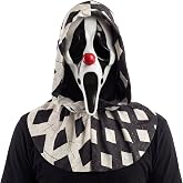 Fun World Ghost Face Adult Clown Mask, One Size Fits Most, Black/White
