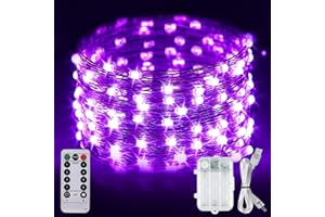 Battery Operated LED UV Black Lights, 16.4ft 50 Units 2835 LED UV Lamp Beads 8 Mode Flexible Blacklight Fixtures Fairy String