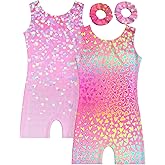 MOLLDAN Gymnastics Leotard for Girls Dance Biketard Unitards 2 Pack Tumbling Outfits for Kids