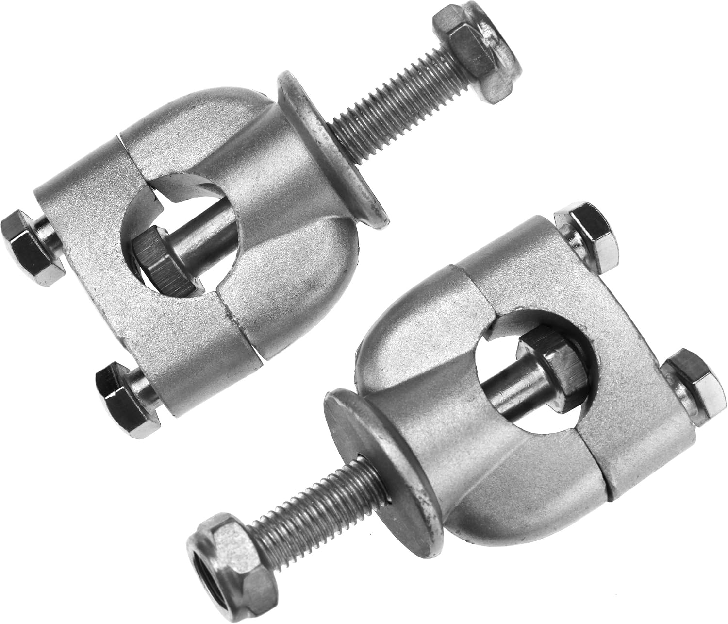 2pcs Motorcycle Dirt Bike ATV Handlebar Riser Mount Clamps 22mm 7/8", Silver