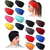 Jerify 16 Pcs Ear Warmer Headband Fleece Winter Ear Muffs Headbands Running Elastic Sport Cover Warmer for Women Cold Weather(Bright Colors, Classic Style)