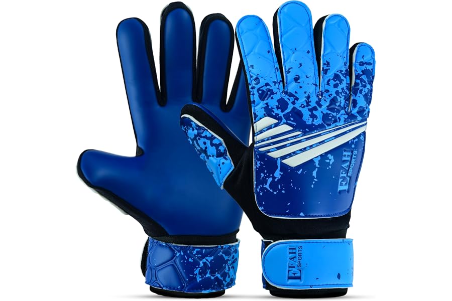EFAH SPORTS Soccer Goalie Goalkeeper Gloves for Kids Boys Children Youth | Strong Grip Latex Palm