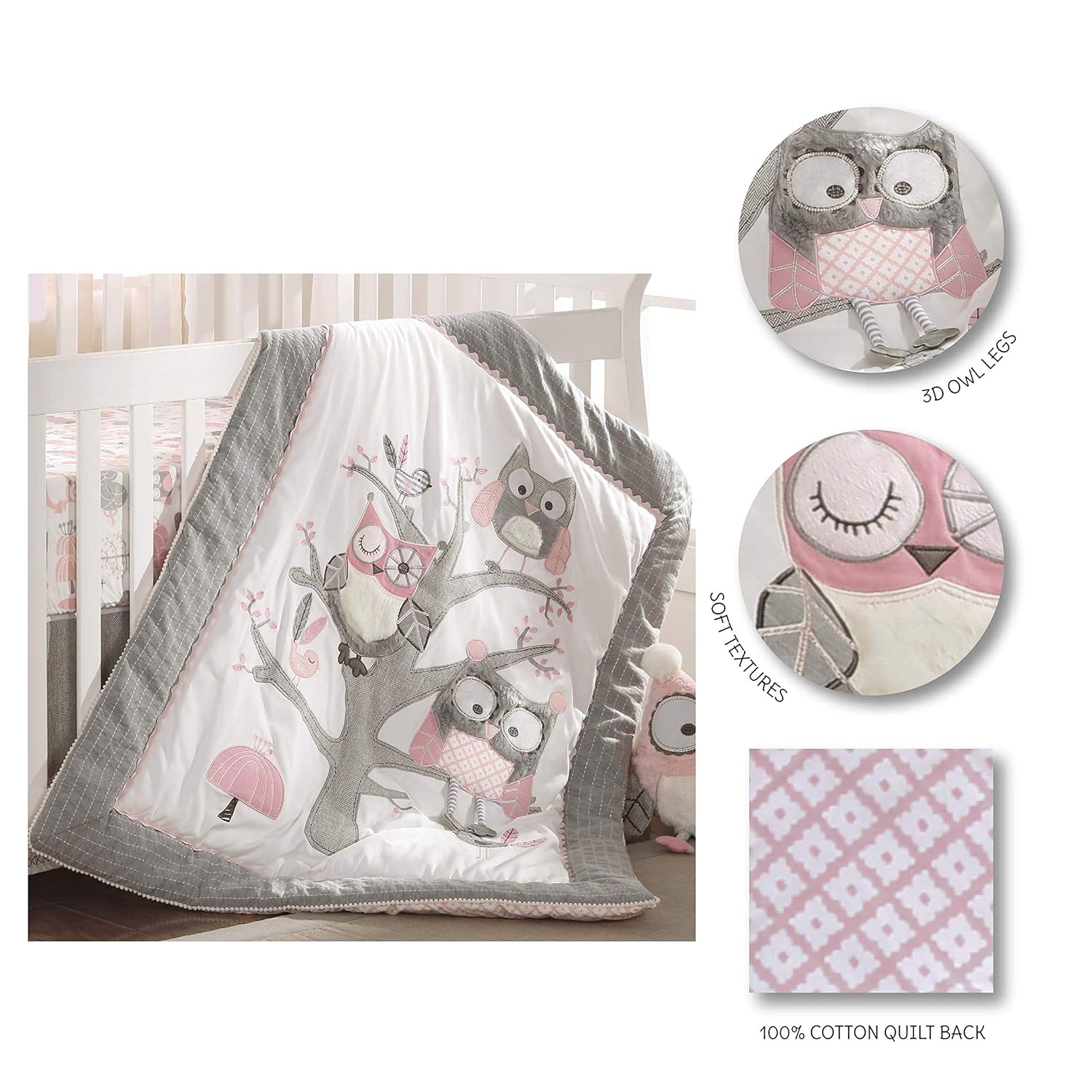 levtex baby night owl pink