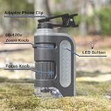 Carson MM-350 MicroBrite Pro Smartphone Microscope 60x-120x LED Clip On view 9