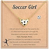 LAVEIR Softball/Soccer/Basketball/Volleyball Necklace for Girls, Sports Accessories Jewelry Birthday Christmas Gifts for Sports Lovers