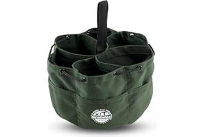 Graintex GB2887 18 Pockets Grab Bag Hunter Green Color Rip-stop Canvas Drawstring Closure, Small Parts Organizer Bag, Parachute Bag for Screws, Small Tools, Small Parts, Parachute Tool Bag