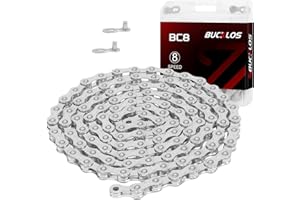 BUCKLOS 6/7/8/9/10/11/12 Speed Bike Chain,Bicycle Chain for Road Bike/E-Bike/Mountain Bike/MTB/Shimano SRAM,Half/Full Hollow Bike Chain Silver/Gold 1/2 x 11/128 Inch 116 Links with Quick Link