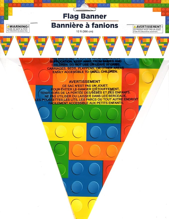 Amazon Com Lego Style Flag Banner Toys Games
