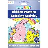 Ooly Undercover Art Coloring Cards, 12 Designs &ndash; Garden Pals | Ages 6+, Hidden Pattern Reveals When Colored, Non-Toxic Travel Craft for Airplane and Car Trips, Gift for Kids