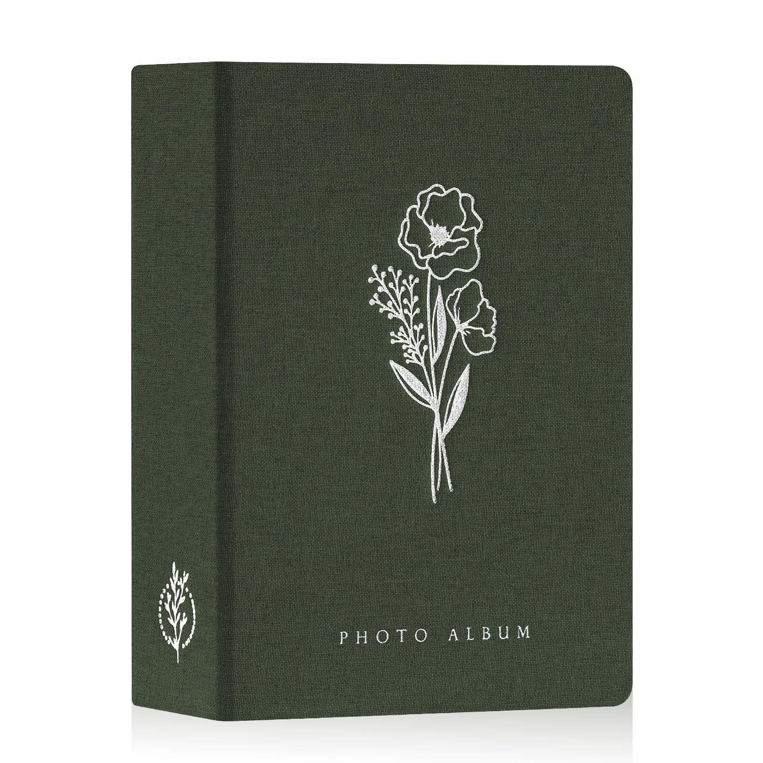 Lanpn Photo Albums 7x5 200 Photos, Linen Cover Acid Free Pocket Photo Book Picture Album Holds 200 Landscape Only 7 x 5 Picture (Green,13x18 cm)