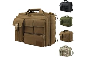 GES Tactical Briefcase, 15.6" Men's Messenger Bag Military Briefcase for Men, Khaki