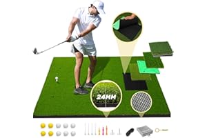 MyVoice Pro Thickened Golf Mat Set - 5x4ft | Premium Indoor/Outdoor Training for Precision Golf Shots | Multiple Turf Options | High-Elastic, Non-Slip Base | Perfect Golf Gift | Hitting Practice